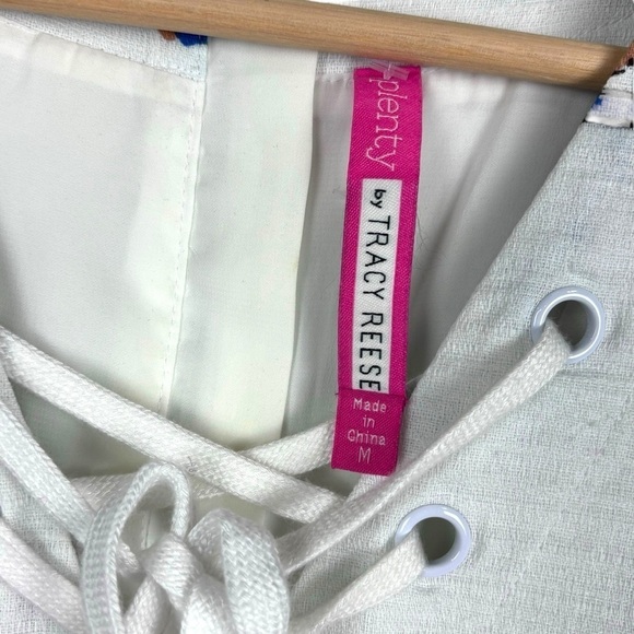 ANTHROPOLOGIE PLENTY BY TRACY REESE RKNL17 LACE UP V-NECK FLORAL SHEATH DRESS - Picture 13 of 15